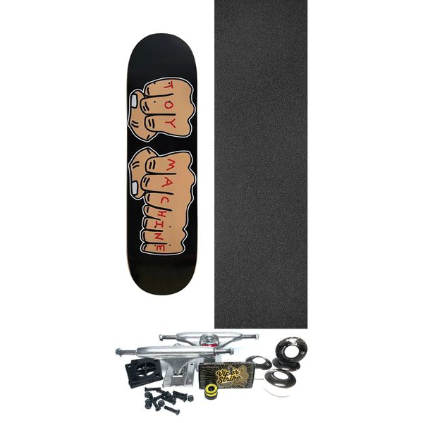 Toy Machine Skateboards New Fists 002 Black Skateboard Deck - 8" x 31.63" - Complete Skateboard Bundle